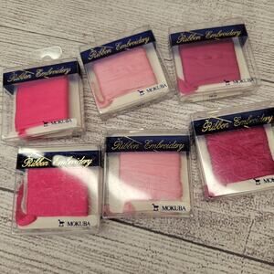 Mokuba Embroidery Sylk Ribbon - 7mm - 6 Packs Shades of Pink #5 - 3 yds each